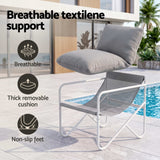 Gardeon Outdoor Bistro Set 3 Piece Patio Furniture Conversation Table and Chairs Grey