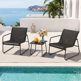 Gardeon Outdoor Bistro Set 3 Piece Patio Furniture Textilene Chairs Glass Table In Australia - Darrahopens