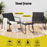 Gardeon Outdoor Bistro Set 3 Piece Patio Furniture Textilene Chairs Glass Table In Australia - Darrahopens