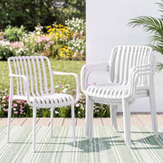Gardeon 4PC Outdoor Dining Chairs Patio Furniture PP Stackable Chair Garden White In Australia - Darrahopens