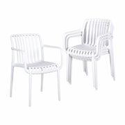 Gardeon 4PC Outdoor Dining Chairs Patio Furniture PP Stackable Chair Garden White