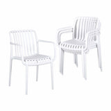 Gardeon 4PC Outdoor Dining Chairs Patio Furniture PP Stackable Chair Garden White