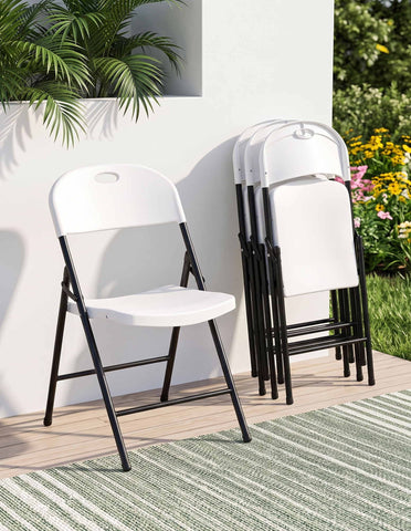 Gardeon 4PC Outdoor Dining Chairs PP Folding Chair Patio Garden Furniture White In Australia - Darrahopens
