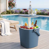 Gardeon 2-in-1 Outdoor Bar Table Portable Ice Bucket Cooler 15L Tong Blue In Australia - Darrahopens