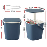 Gardeon 2-in-1 Outdoor Bar Table Portable Ice Bucket Cooler 15L Tong Blue In Australia - Darrahopens