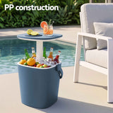Gardeon 2-in-1 Outdoor Bar Table Portable Ice Bucket Cooler 15L Tong Blue In Australia - Darrahopens