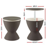 Gardeon Outdoor Bar Table Portable Ice Bucket Cooler 30L Adjustable Top Brown In Australia - Darrahopens