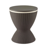 Gardeon Outdoor Bar Table Portable Ice Bucket Cooler 30L Adjustable Top Brown In Australia - Darrahopens