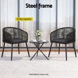 Gardeon 2PC Outdoor Dining Chairs Wicker Chair Patio Furniture Garden Steel Black In Australia - Darrahopens