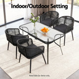 Gardeon 2PC Outdoor Dining Chairs Wicker Chair Patio Furniture Garden Steel Black In Australia - Darrahopens