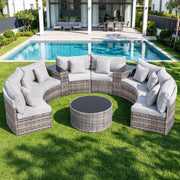 Gardeon 8 Seater Outdoor Sofa Set 11PCS Table Chair Set Garden Rattan Furniture In Australia - Darrahopens