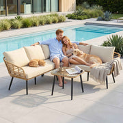 Gardeon 4-Piece Modular Outdoor Sofa Set with Cushions 5 Seater Rattan Furniture In Australia - Darrahopens