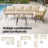 Gardeon 4-Piece Modular Outdoor Sofa Set with Cushions 5 Seater Rattan Furniture In Australia - Darrahopens
