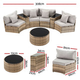 Gardeon 4 Seater Outdoor Sofa Set 7PCS Table Chair Brown Rattan Patio Furniture In Australia - Darrahopens