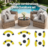 Gardeon 4 Seater Outdoor Sofa Set 7PCS Table Chair Brown Rattan Patio Furniture In Australia - Darrahopens