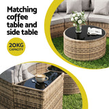 Gardeon 4 Seater Outdoor Sofa Set 7PCS Table Chair Brown Rattan Patio Furniture In Australia - Darrahopens