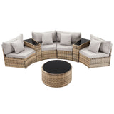 Gardeon 4 Seater Outdoor Sofa Set 7PCS Table Chair Brown Rattan Patio Furniture In Australia - Darrahopens