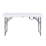 Gardeon 123cm Folding Table Portable Fold-in-Half with Handle Camping Picnic Adjustable Height In Australia - Darrahopens