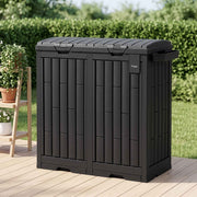 Gardeon Outdoor Trash Cans Dual Compartment Trash Can 220L Black In Australia - Darrahopens