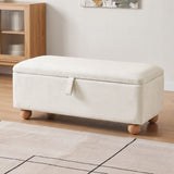 Artiss Storage Ottoman Hidden Bench Velvet Blanket Box Beige 97cm