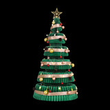 Jingle Jollys Paper Christmas Tree 111CM w/ Star Topper LEDs Xmas Decorations Kit Home Office Green
