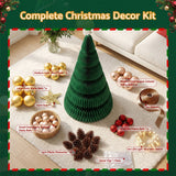 Jingle Jollys 3PCS Christmas Tree Decoration with Lights Foldable Easy Setup Tree