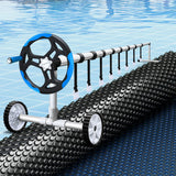 Aqua Buddy Pool Cover 600 Micron 8x4.2m w/ Blue Roller 5.55m Swimming Pools Black Solar Blanket