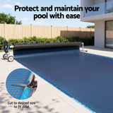 Aqua Buddy Pool Cover 500 Micron 8.5x4.2m w/ Blue Roller 5.55m Swimming Pools Black Solar Blanket