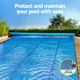 Aqua Buddy Pool Cover 600 Micron 9.5x5m w/ Roller 5.55m Swimming Pools Sliver Solar Blanket