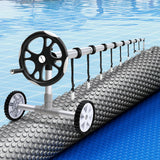 Aqua Buddy Pool Cover 600 Micron 9.5x5m w/ Roller 5.55m Swimming Pools Sliver Solar Blanket
