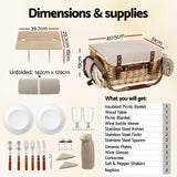 Alfresco 2 Person Insulated Picnic Basket Set with Foldable Wood Table Mat In Australia - Darrahopens