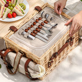 Alfresco 2 Person Insulated Picnic Basket Set with Foldable Wood Table Mat In Australia - Darrahopens