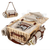 Alfresco 4 Person Insulated Picnic Basket Set with Foldable Wood Table Mat In Australia - Darrahopens