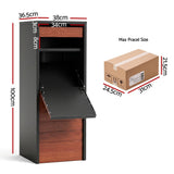 Gardeon Parcel Letterbox Drop Box Package Slot MailBox Walnut