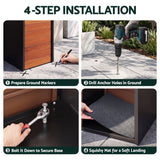 Gardeon Parcel Letterbox Drop Box Package Slot MailBox Walnut