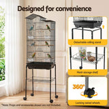 i.Pet 158cm Bird Cage Aviary Parrot Budgie Stand Wheels Black In Australia - Darrahopens