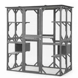 i.Pet Cat House 181cm Outdoor Catio Enclosure Walk-In Large Rabbit Hutch Grey In Australia - Darrahopens