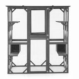 i.Pet Cat House 181cm Outdoor Catio Enclosure Walk-In Large Rabbit Hutch Grey In Australia - Darrahopens