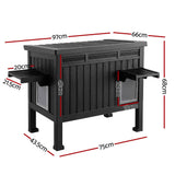 i.Pet Outdoor Cat House Pet Kennel Enclosure Cat Shelter Condo Rabbit Hutch Black In Australia - Darrahopens