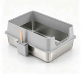 i.Pet XXL Cat Litter Box Stainless Steel Jumbo Semi-Enclosed Pet Kitty Toilet Grey In Australia - Darrahopens