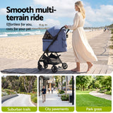 i.Pet Pet Stroller Pram Gravity Folding Dog Cage Large Travel Pushchair 4 Wheels In Australia - Darrahopens