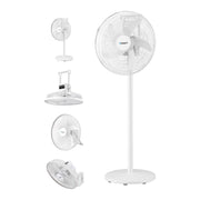 DEVANTI 16" 5-in-1 Rechargeable Fan for Pedestal Table Floor Wall Ceiling