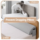 Giselle King Bed Wedge Pillow For Headboard, Close Gap And Stop Pillows Sliding, Perfect For Dorm Or Tatami Reading, 25D Foam Mattress Gap Filler With 2 Side Pockets, Washable 110gsm Cover