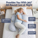 Giselle Bedding Cooling Pregnancy Pillow Adjustable Maternity Pillow for Sleeping, Body Pillows for Adults Support Back, Belly, and Hips, Blue 37x87 cm In Australia - Darrahopens