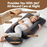 Giselle Bedding Pregnancy Pillow G-Shaped Full Body Pillow for Back and Belly Support Maternity Pillow with Removable Cover, Dark Grey 135x70 cm In Australia - Darrahopens
