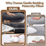 Giselle Bedding Pregnancy Pillow G-Shaped Full Body Pillow for Back and Belly Support Maternity Pillow with Removable Cover, Dark Grey 135x70 cm In Australia - Darrahopens