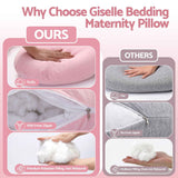 Giselle Bedding Pregnancy Pillow U Shaped Full Body Pillow with 100% Cotton Jersey Cover Maternity Pillow for Sleeping Reading, Pink, 73x133cm In Australia - Darrahopens
