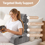 Giselle Reading Pillow For Bed With Non-Sag Solid Memory Foam, Back Pillow For Bed Sitting Up Gaming, Adjustable Neck Roll Detachable Arms And 210gsm Velvet Washable Cover In Australia - Darrahopens