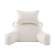 Giselle Bedding Reading Pillow with Detachable Neck Roll & Armrests Sit Up Pillow for Bed Back Support Pillow for Watching TV & Gaming Beige