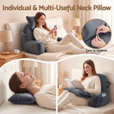 Giselle Bedding Reading Pillow with Detachable Neck Roll & Armrests Sit Up Pillow for Bed Back Support Pillow for Watching TV & Gaming Gray In Australia - Darrahopens